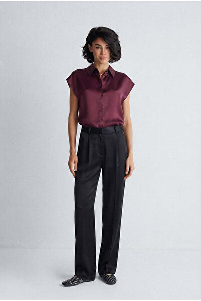 Silk and Cashmere Siyah Estrella Saf İpek Pantolon