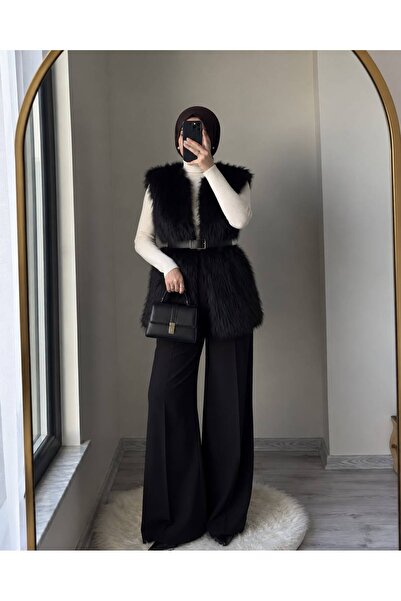 VERYMODA Black Feathered Vest |   Vmf1567