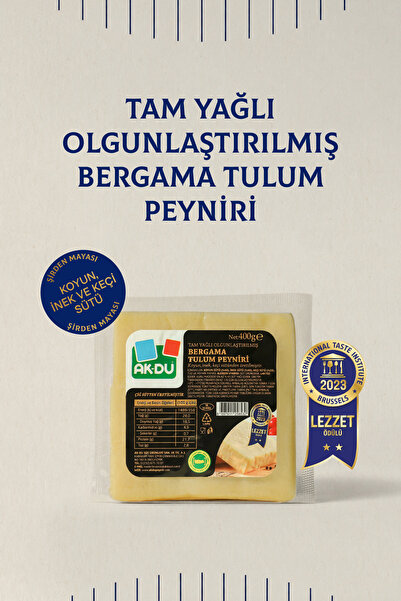 Akdu Tam Yağlı Olgunlaştırılmış Bergama Tulum Peyniri (Koyun-400 GR)