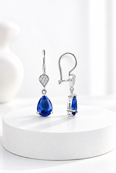 jelux silver Gümüş 925 Ayar Rodyumlu Safir Zirkon Taşlı Pırlanta Montür Menge...