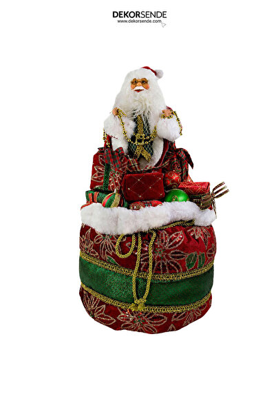 Dekorsende Christmas Santa Claus Emerging from the Tree 70X35 cm