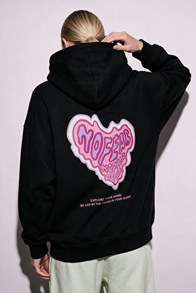 The Champ Clothing Γυναικείο φούτερ oversize με κουκούλα No Fear με στάμπα σε...