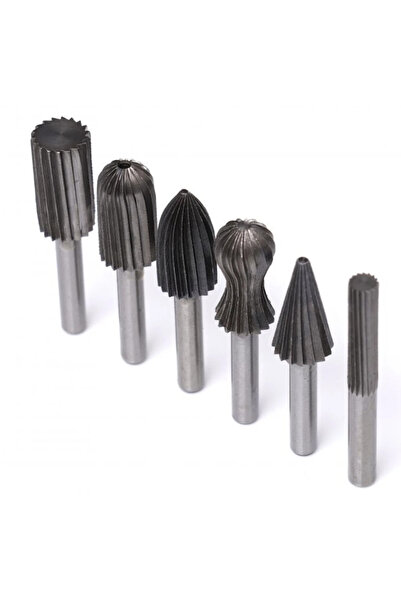 Scule Set de 6 freze pentru metal diferite modele coada de 6mm