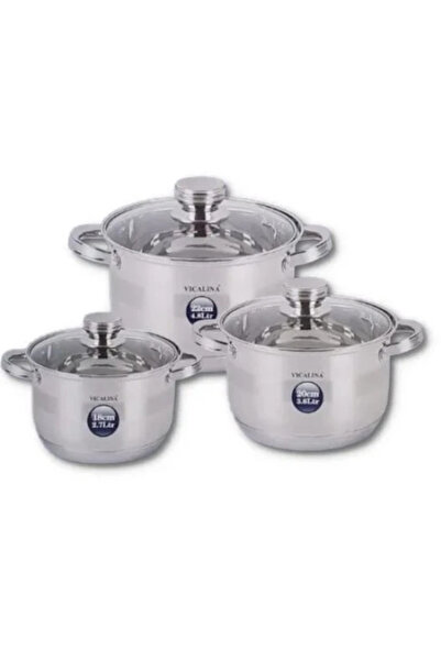 MOHAMED Set 3 Oale inox VL375 grele din Otel inoxidabil cu Capac