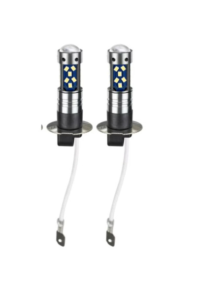 lumixauto Set 2 becuri auto LED H1 cu lupă 60W 27 SMD 12V 6000K 7000lm