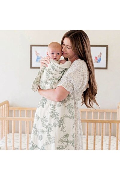 Caline Baby Muslin Cloth Cover Flora Pattern 120X120 cm + 4 Mouth Wipes