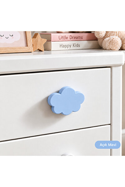 TURUNÇ AKSESUAR Mavi Bulut Kulp- En 7.5 Cm Boy 6.5 Cm Bebek Çocuk Genç Odası ...