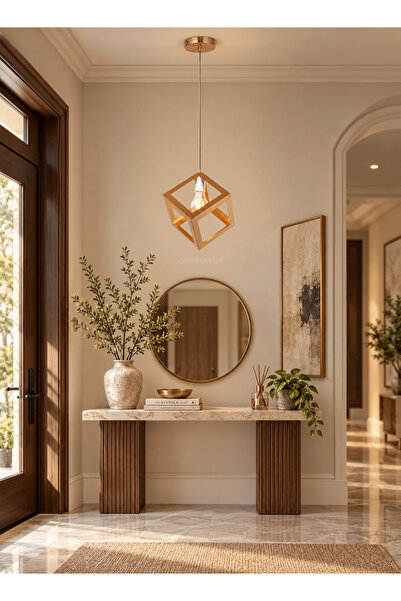 best power Industrial Cube Ceiling Light - Gold Metal Chandelier