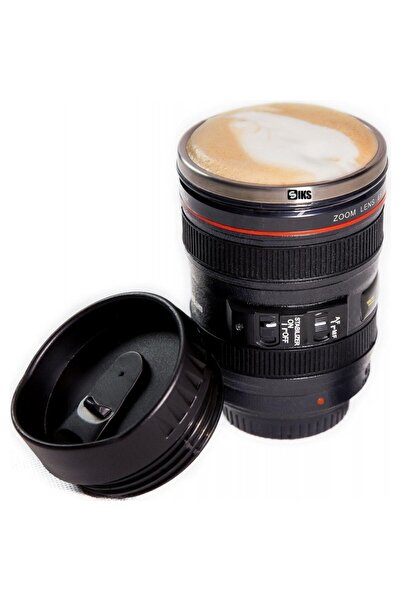 SIKS Cană ® EF 24-105 mm în formă de lentilă, interior din oțel inoxidabil și...