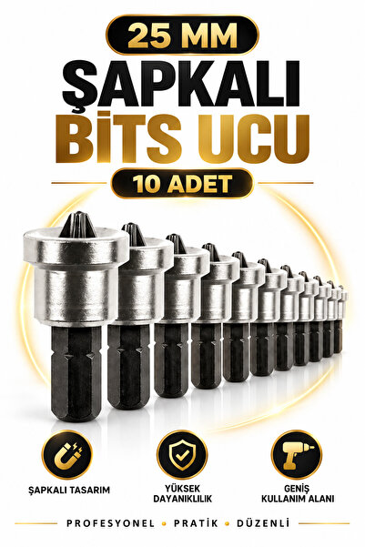RUFTPRO Bits Ucu Seti 10 Adet 25 mm PH2 Yıldız Vidalama Uçları