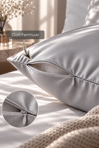 silkwormlife غطاء وسادة حرير 100% (50 سم -70 سم) مع سحاب 1 قطعة