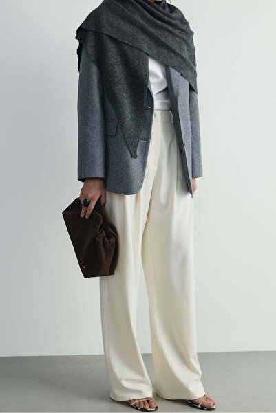 Suud Collection Cream Lina Pleated Trousers