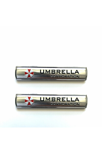 Choice silver 2pc Resident Evil Umbrella metal car logo suitable for body tru...