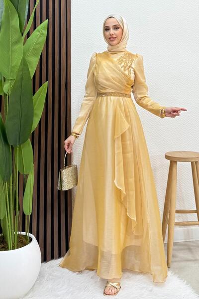 Genel Markalar Eliza Tesettür Abiye Gold