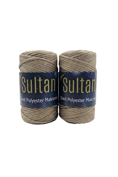 hobi dünyası evim 2 Adet Sultan Simli Polyester Makrome İpi 100 Gram -Çanta C...