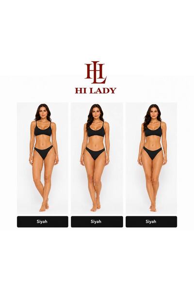 Hilady 3-piece bikini Black women's panties