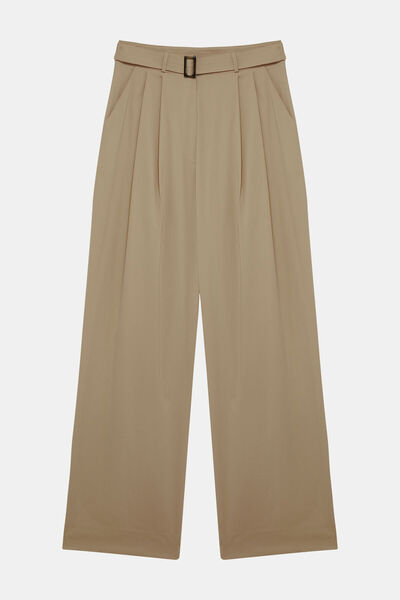 W Collection CAMEL PİLELİ KEMERLİ PANTOLON