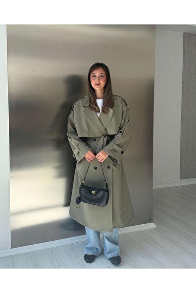 LUUNA STORE OVERSIZE UZUN TRENÇKOT - HAKİ