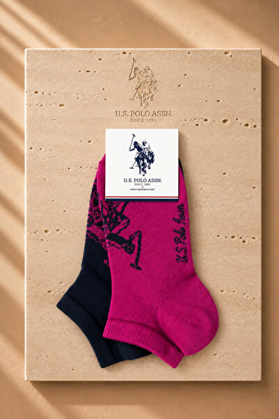 U.S. Polo Assn. 2 ζευγάρια βαμβακερές κάλτσες με λογότυπο, άνετες για καθημερ...