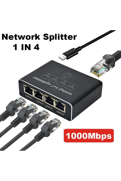 Choice محول إيثرنت 1 إلى 4 جيجابت 1000 ميجابت في الثانية RJ45 مقسم 1 إلى 2 4 ...