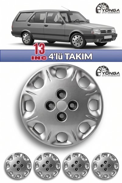 YONGA OTO AKSESUAR TOFAŞ KARTAL 13 İnç Jant Kapağı 4'lü Set Gümüş