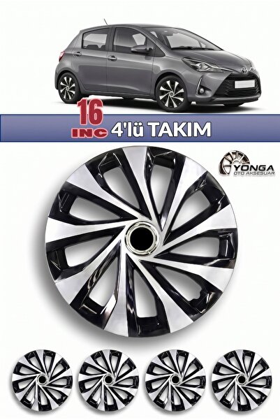 YONGA OTO AKSESUAR TOYOTA YARİS Jant Kapağı 16 İnç Kırılmaz 4'lü + 4 Amblem +...