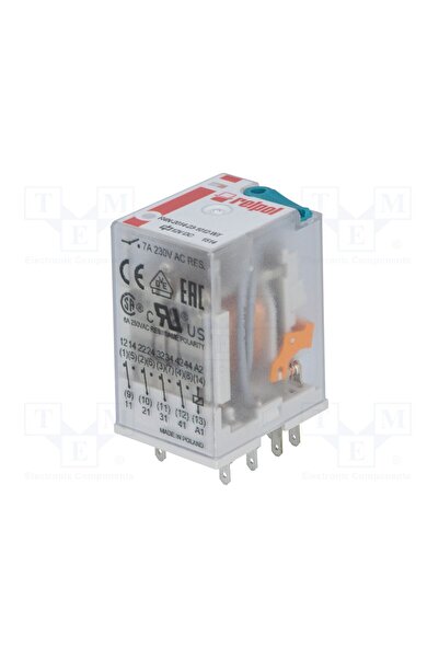OEM Releu electromagnetic RELPOL R4N2014231012WT, Ubobină 12VDC, 4PDT, Iconta...