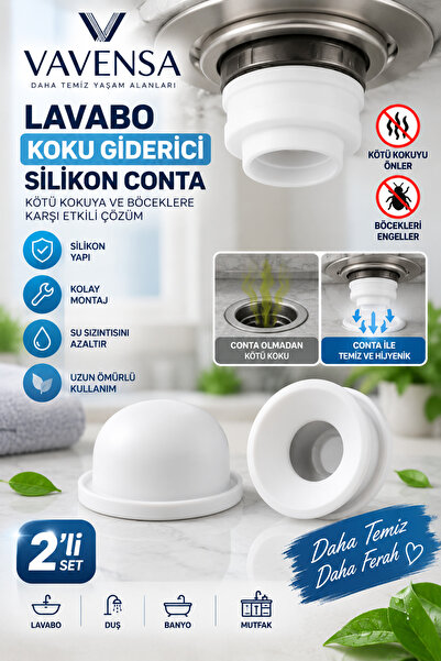 VAVENSA Lavabo Gider Koku Önleyici Silikon Conta Böcek Engelleyici Aparat 1 adet