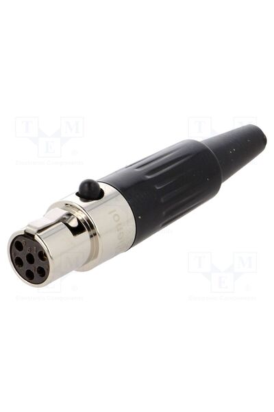 OEM Conector XLR mini AMPHENOL AG6F, mufă, mamă, PIN 6, pe cablu, lipire, 1,2...