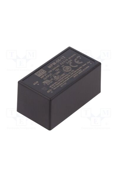 OEM Convertor AC/DC MEAN WELL MPM-05-12, 5W, Intrare 80÷264VAC, 12VDC, Ieșire...