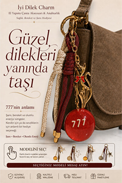 Wallibex İyi Dilek Charm – El Yapımı Çanta Aksesuarı & Anahtarlık – Sağlık, B...