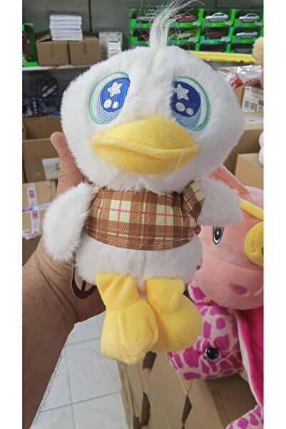 Kayra Toy Plush Cute Sleeping Companion Duck in Brown Dress 25 cm