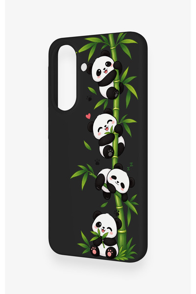Vip Case Samsung A27 Uyumlu Sevimli Panda Bambu Desenli Silikon Kılıf