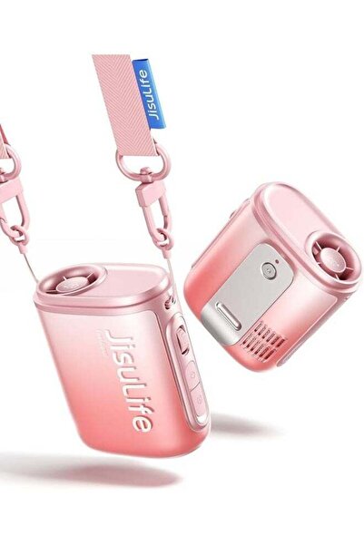 JISULIFE Neck Fan Life 5 Necklace Wearable Belt Fan 4500Mah - PINK