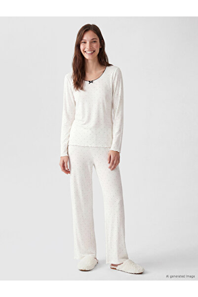 LC Waikiki Kayık Yaka Polka Dot Women's Pajama Set
