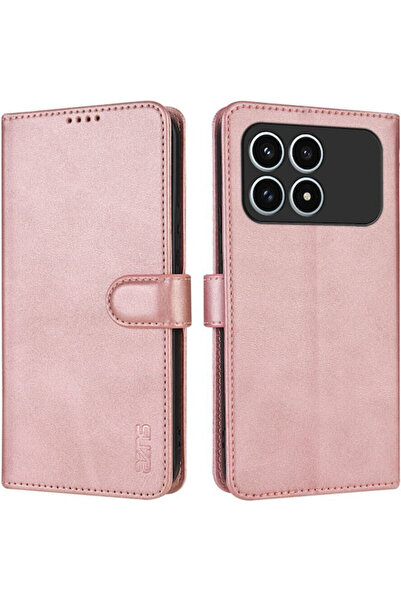 OEM Azns Μαγνητική Θήκη Πορτοφόλι Ροζ Χρυσό Xiaomi Poco F8 Pro 5g