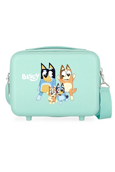 bluey Geanta cosmetice copii Family ABS adaptabila, turcoaz, 29x21x15 cm
