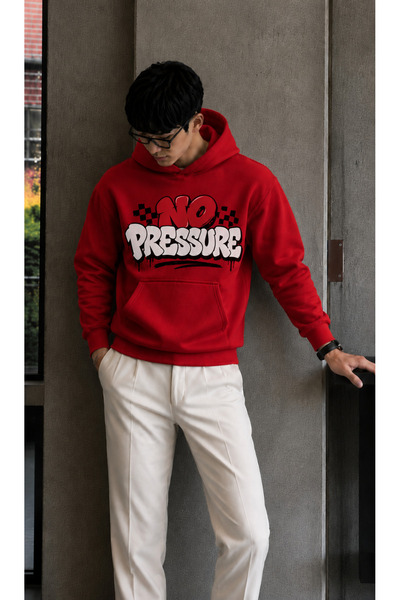 caddekombin Men's Street Style No Pressure Checkered Detailed Typography Grap...