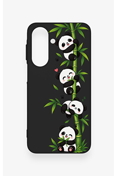 Vip Case Samsung A27 Uyumlu Sevimli Panda Bambu Desenli Silikon Kılıf