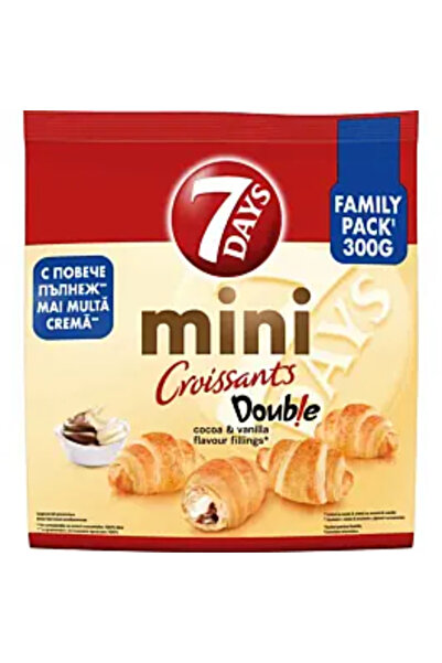 7DAYS Mini Croissante cu cremă de cacao și aromă de vanilie 300G