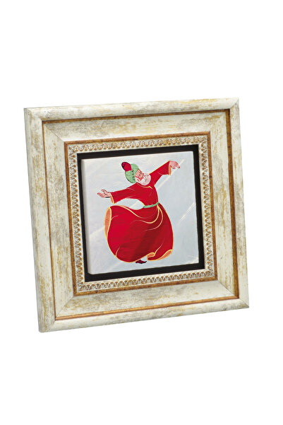 Sadrazam Red Tennureli Semazen Mevlana Drawing Printed Natural Stone Painting...