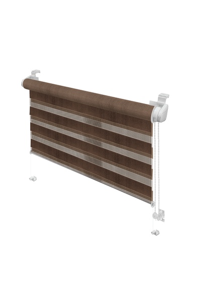 OEM Gardinia roller blind, Mini Zebra, Polyester, brown, day - night, materia...