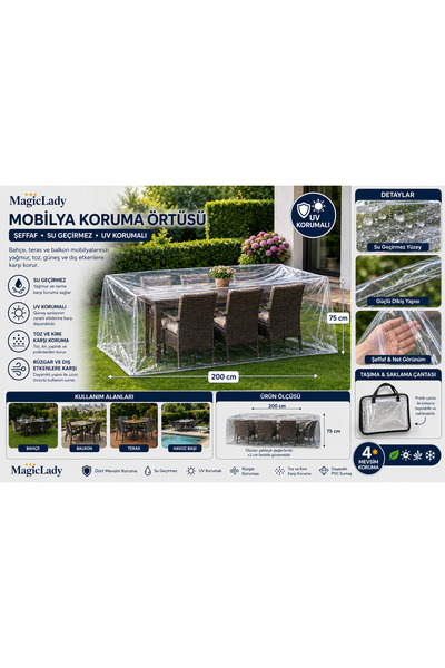 Magiclady Διαφανές κάλυμμα προστασίας επίπλων 200x75 cm Αδιάβροχο PVC Προστατ...