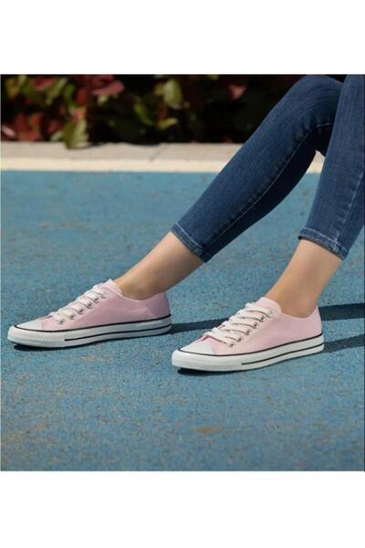 MİSSWEMODASHOES Unisex Pink Linen Sneakers