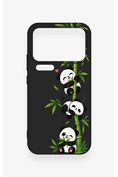 Vip Case Mi 17 Pro Max Uyumlu Sevimli Panda Bambu Desenli Silikon Kılıf