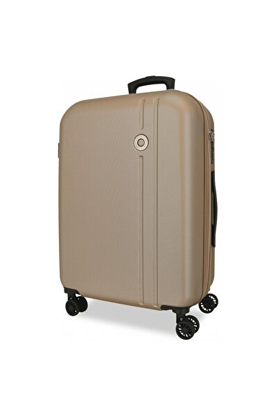 Roll Road Troler mare Menorca, ABS, extensibil, 4 roti, bej auriu, 27x75x52 cm