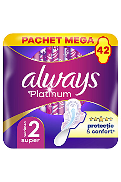 Always Platinum Super Mega Pack Absorbante, 42 bucăți