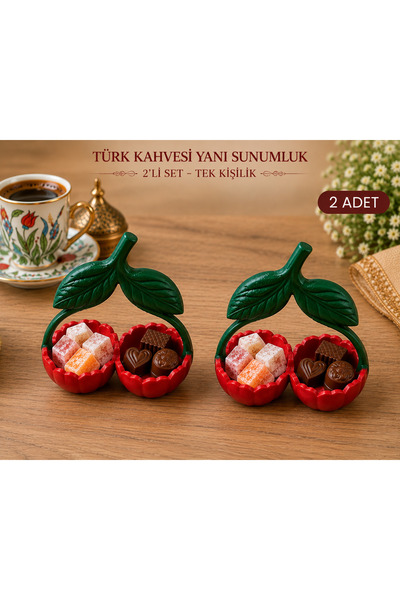 ozl3D 2’li kirazlı kahve yanı sunumluğu