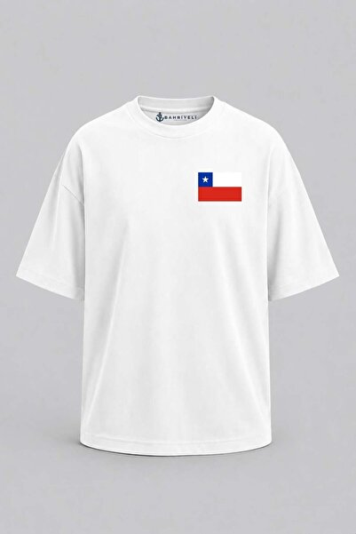 Bahriyeli Collection Υπερμεγέθη μπλουζάκι Unisex με στάμπα σημαίας Χιλής και ...