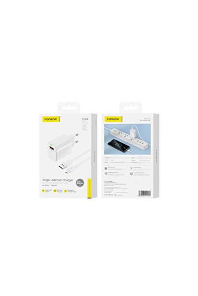 FONENG Φορτιστής με θύρα USB-A και καλώδιο micro USB 18W Γρήγορη Φόρτιση 2.0 ...